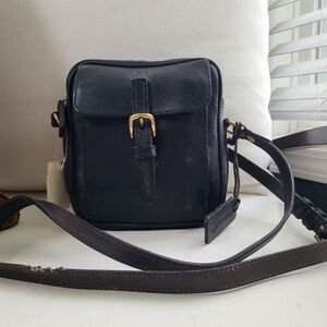 Timberland Leather Sling Crossbody Bag Deadstock Vintage NWT 8x7 Black
